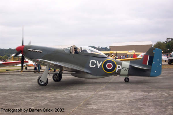 CAC Mustang A68-105 painted as 3 Squadron's 
Mustang IVa
KH677 CV-P