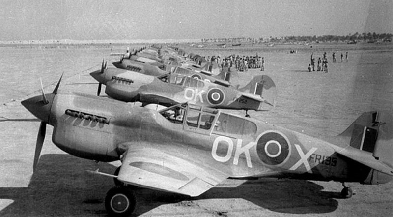 450                                  Sqd., P-40Ks, FR135-OK-X &                                  FR252-OK-, Libya, c.1942.                                  Photo via Mike Mirkovic