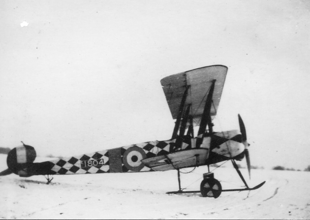 6 Squadron, AFC, Minchinhampton, Dec., 1918, Diamond pattern schemed Avro 504K E1804. via Mike Mirkovic.