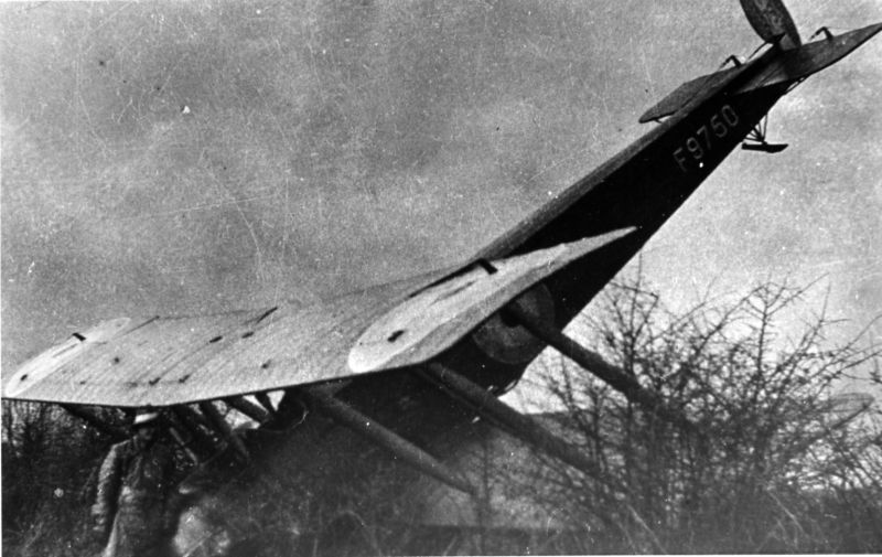 Avro 504K F9750 after a nose over.7 (Training) Squadron, Leighterton, January 1919,  via Mike Mirkovic.