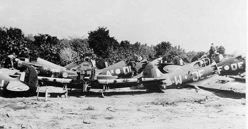 Remains of 7                Boomerangs on the scrap heap, QE-A, F & W. 4                Squadron, Labuan, c.1945, via Mike Mirkovic.