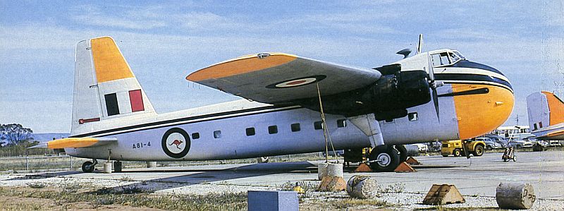 Bristol
                              Freighter Mk.21E A81-4
                              34 Squadron, Edinburgh, October 1962,
                              RAAF Photograph by Clive Lynch via Mike
                              Mirkovic.