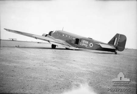 Junkers Ju 52/3m LIBYAN CLIPPER 450 Sqn RAAF AWM P03372.005 via Brendan Cowan