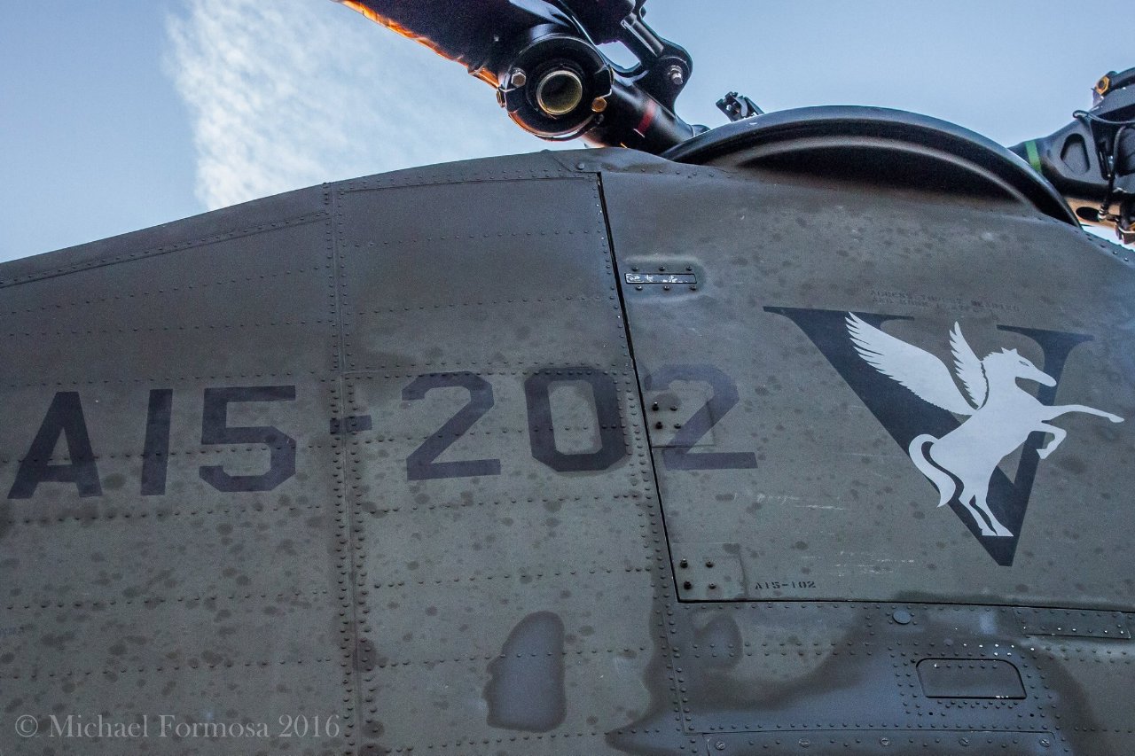 Chinook A15-202 carries access panel
                            off A15-102
                            Photo Michael Formosa