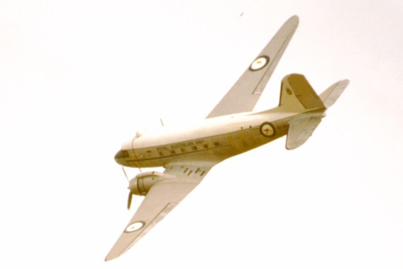 Douglas C-47B Dakota RAN N2-90 802 Nowra Museum 5.10.86. Photograph by Brian Johnstone.