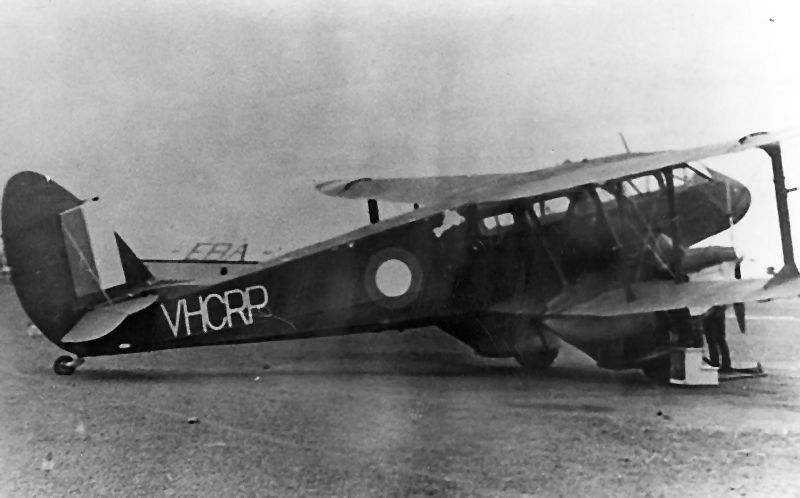 D.H.89 Dragon Rapide A33-3/VHCRP. 
36 Squadron, 
Mascot c.1942 
via Mike Mirkovic.