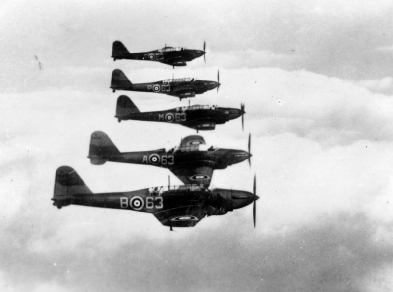 Fairey Battles
K7649/63-B
K7559/63-A
K7650/63-M
63-P and 63-R
63 Squadron RAF
England 
July 1937
Photo via Mike Mirkovic