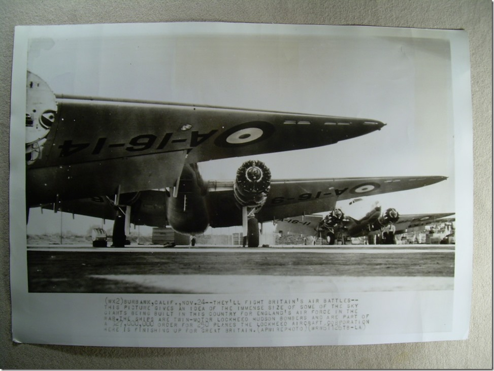 Lockheed                            Hudson Mk.I A16-9, A16-11 & A16-14 Pre                            Delivery in the USA GRB Collection