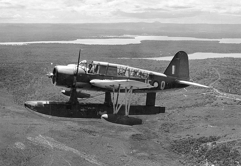 OS2U-3 Kingfisher 
A48-15/JE-Q 
107 Squadron, 
Sussex Inlet, c.1944. 
via Mike Mirkovic.