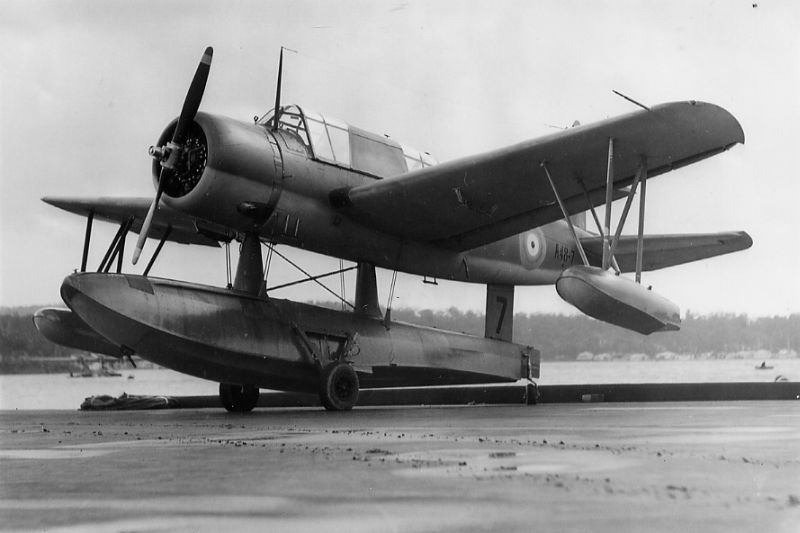 OS2U-3 Kingfisher 
A48-7/7, 
3 O.T.U., Rathmines, 
c.1942. 
via Mike Mirkovic.