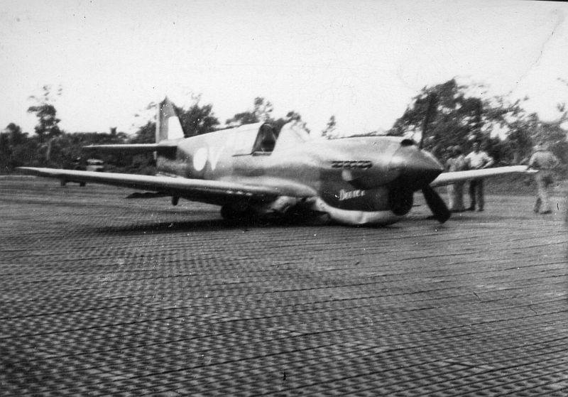 P-40E Kittyhawk A29-94/V 'Doover', 75 Squadron, Turnbull Strip, Milne Bay, June, 1942, forced landed due to cattle on the strip. via Mike Mirkovic.