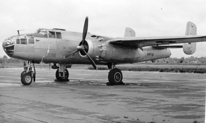 B-25J Mitchell A47-50. Central Flying
                          School, Guildford, W.A., c.1946, via Mike
                          Mirkovic.