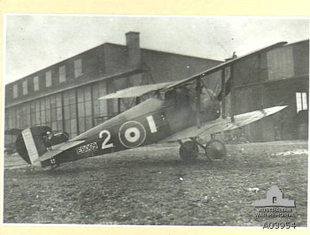 Sopwith Snipe E8069  No 4 Squadron Bickendorf aerodrome. AWM A03954 via Brendan Cowan