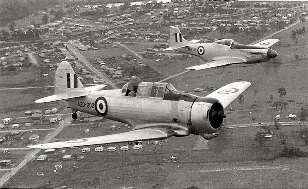 Wirraway A20-202 Mustang A68-138 Photo Lionel Potts via Bruce Potts